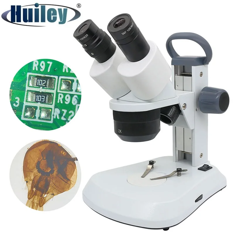 

10X 20X 40X Binocular Stereo Microscope with Oblique LED Light Source Industrial Soldering Microscopes for PCB Inspection Repair