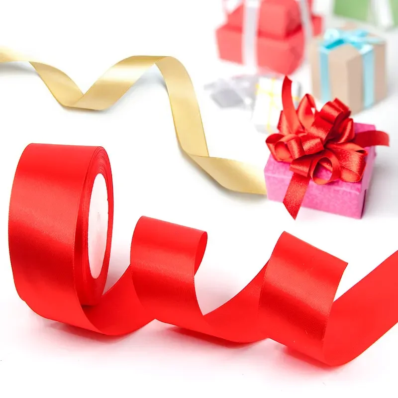 Description Picture 2 of item25Yards/Roll 50mm Ribbons for DIY Bow Crafts Polyester Satin Ribbons Christmas Home Decor Accessories Tape Wedding Gift Wrapping