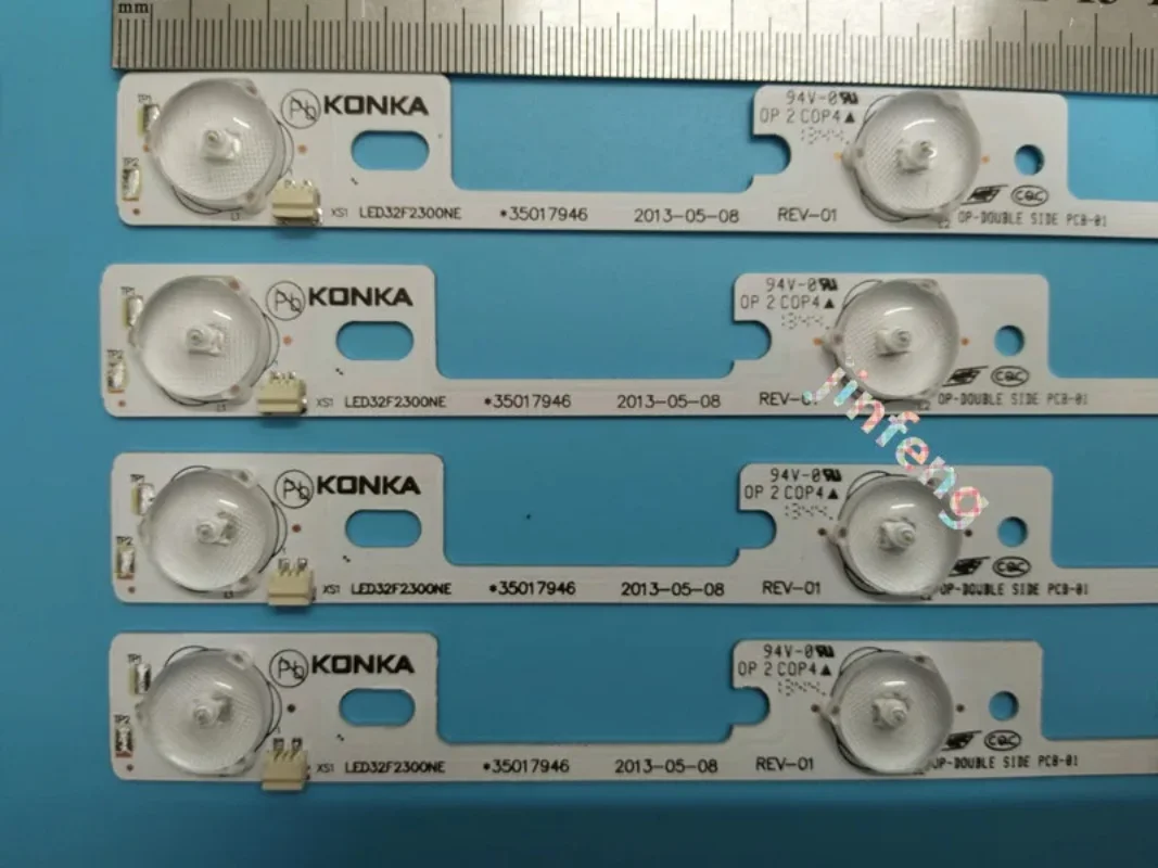 

Новый комплект, 4 шт., 3 светодиода, 6 в, 208 мм, Светодиодная лента для подсветки KONKA LED 32F230 0NE LED 32F2300FX 35017946 35017947