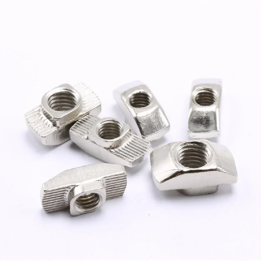 100-10pcs CNC 3D Printer Parts M3/4/5/6 T Hammer Head Fasten Nut Nickel Plated Connector for 3030 4040 Aluminum Profile Sliding T Nut