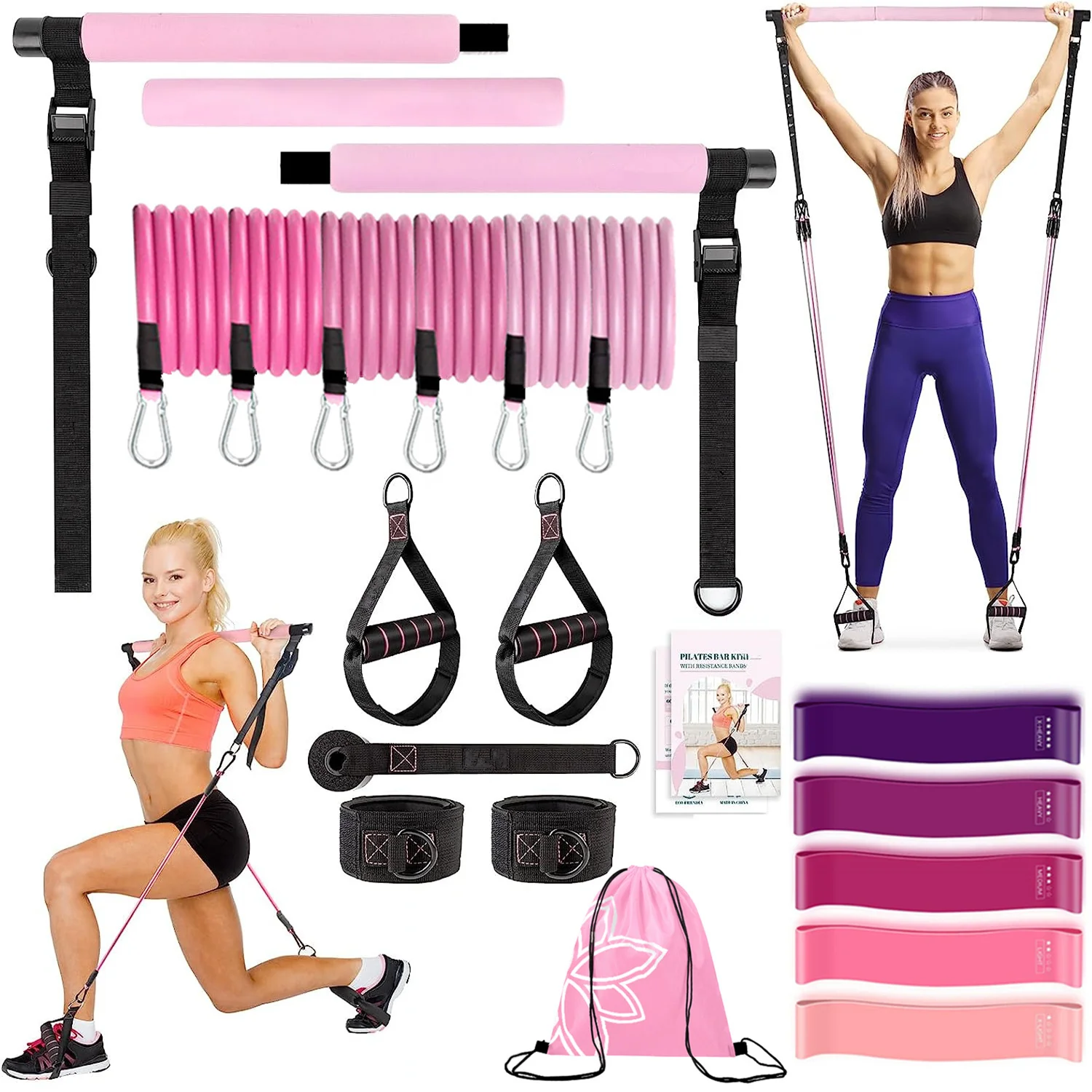 

Workout Resistance Bands Yoga Elastic Band Upgrade Training Bar Set Pilates Exercise Fitness Equipment for Home Gym Bodybuilding