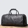 LUOKIR Men's Genuine Leather Handheld Travel Bag, First Layer Cowhide Shoulder Crossbody Gym Bag, Business Travel Luggage Bag 5