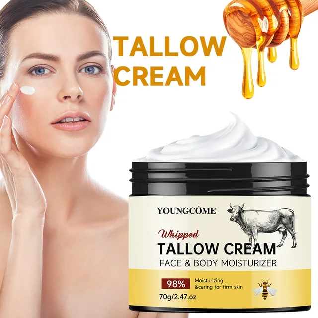 ​ Pâte de Tallow de boeuf, hydratant profond, baume au miel, éclaircissant, dissolvant de rides, herbe alimentée, miel sauvage, crème pour le visage et le corps 1