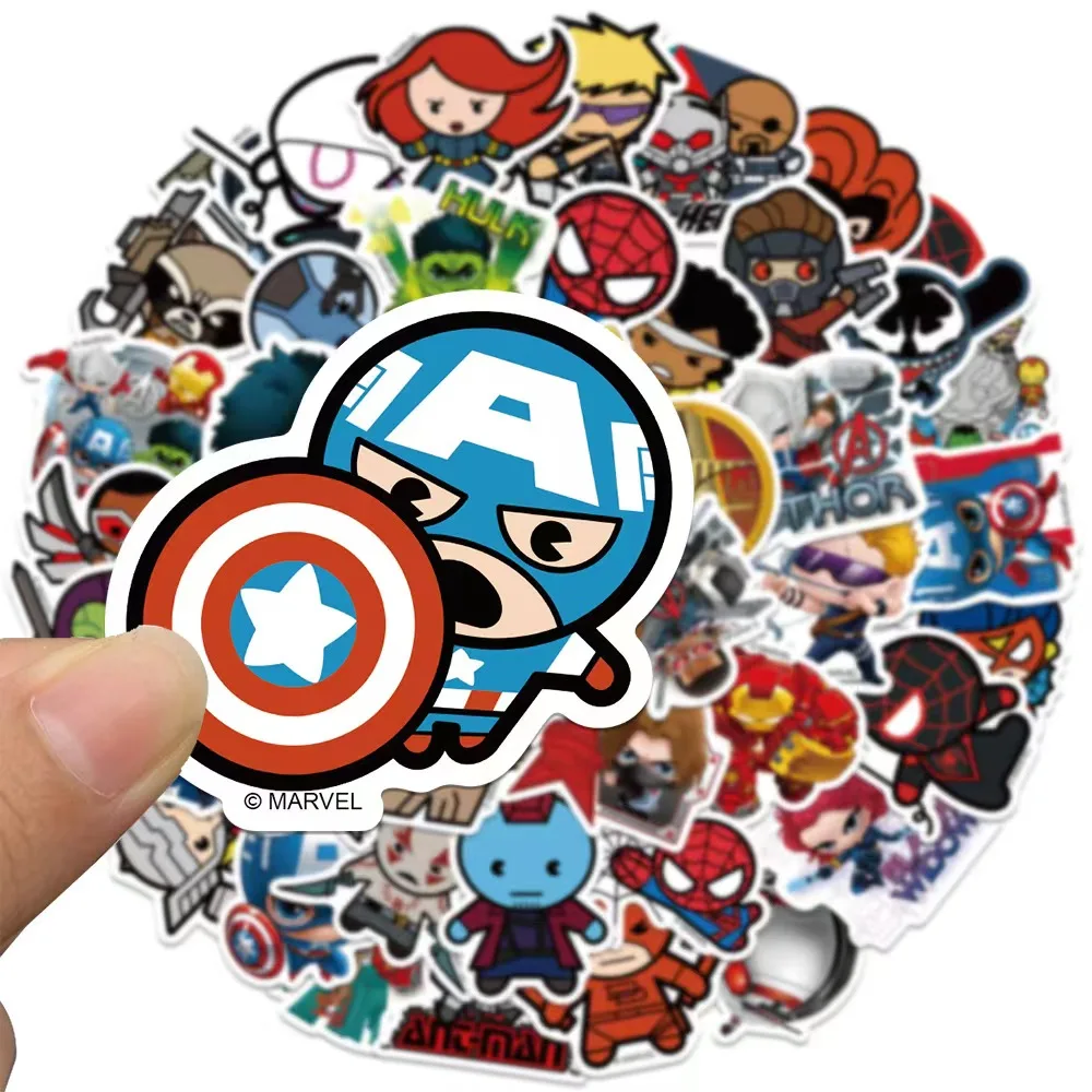 50pcs Disney Cute Superhero Stickers,Avengers Decals,Waterproof for Laptop Water Bottle Car Guitar Skateboard Luggage