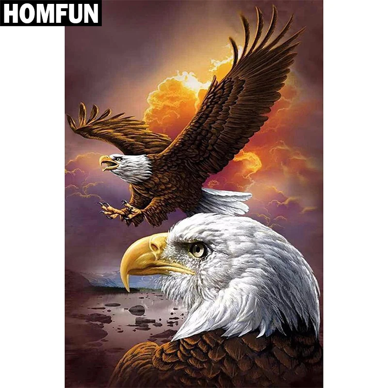HOMFUN Full Square/Round Drill 5D DIY Diamond Painting "American eagle" Embroidery Cross Stitch 5D Home Decor Gift A03805