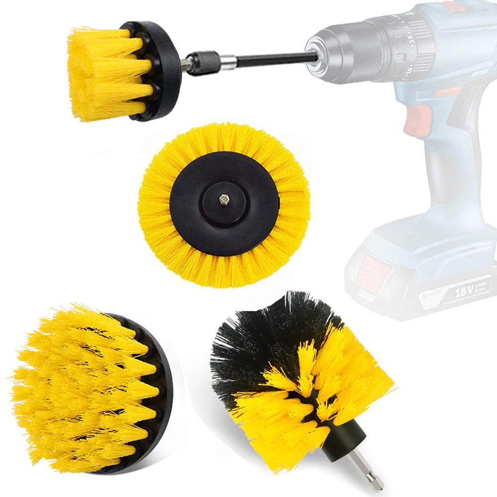 2-4 Inch Yellow Electric Drill Cleaning Brush Electric Brush Bit