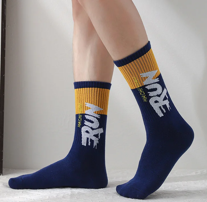 5 Paar lange Herrensocken Street Style Graffiti 100 % Baumwolle Laufen Sport Wandersocken Vier Jahreszeiten Anti-Geruch-Kampagne-Röhrensocken – Detail 11