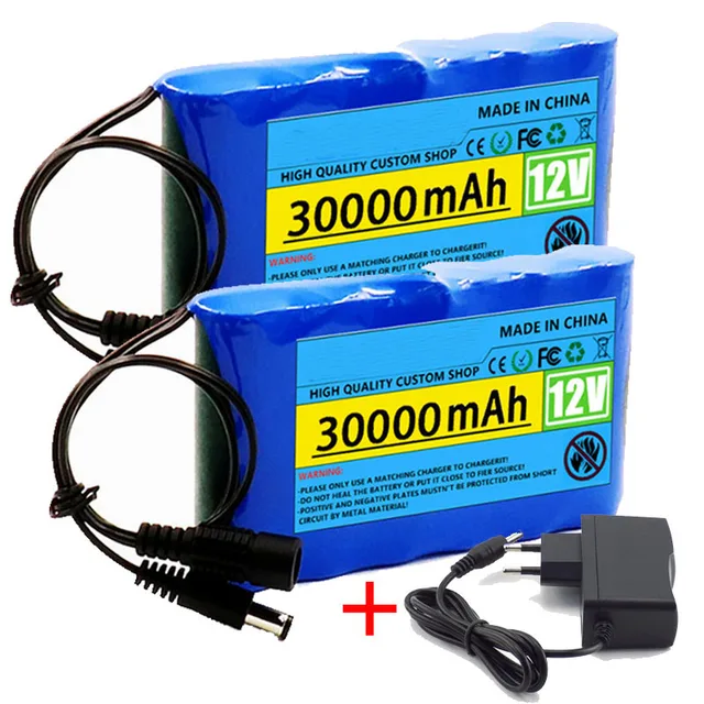 Batterie au lithium aste, moniteur de caméra CCTV, chargeur iss électriques, capacité 12V, 30000mAh, DC 12.6V, 30Ah 1