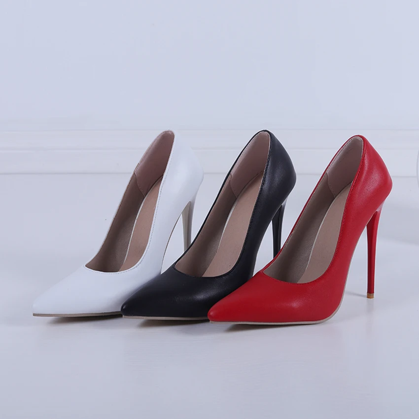 Spring and Autum Women's New Pointed Toe Super High Heels Women's Sky-High Stiletto Heels Shallow Mouth Fashionable and Comfortable Professional Large Size 47 Size Versatile Women's Shoes 6