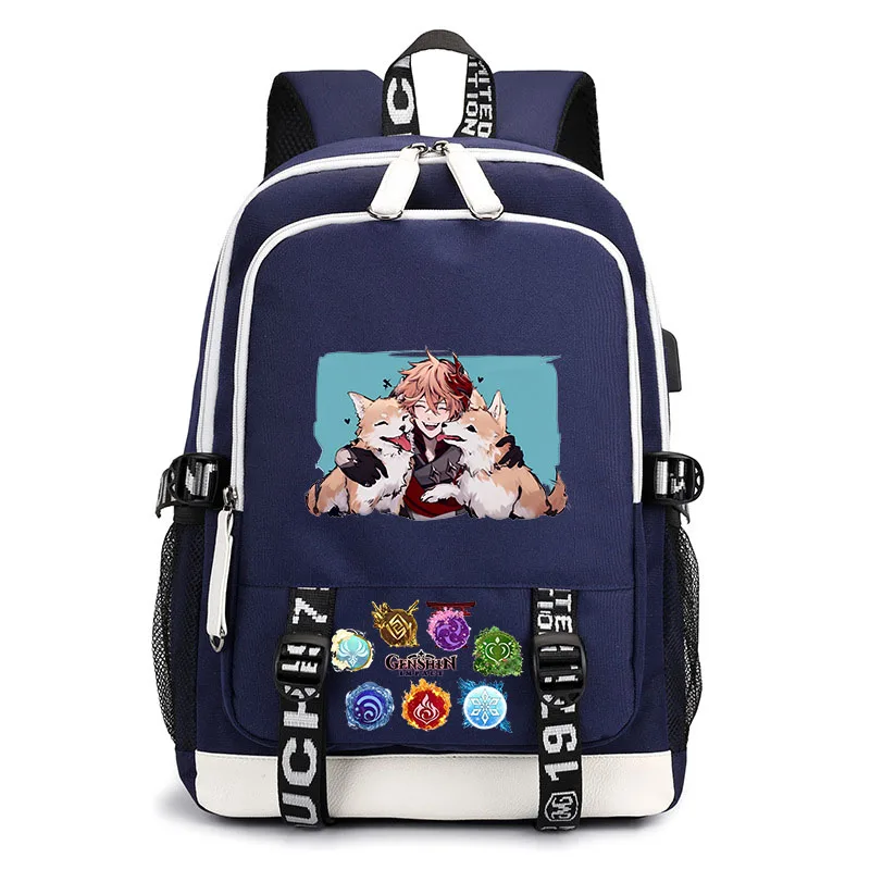 

Genshin Impact Leisure Bag USB Bag Teen Student School Bag Children Backpack Cartoon Printing Bag Outdoor Travel Bag