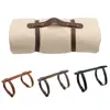 Adjustable Blanket Carrying Strap Durable PU Leather Belt With Handle Yoga Mat Strap Rug Picnic Blanket Holder 4