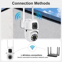 Caméra de surveillance WIFI 8MP à double objectif et double écran, caméras IP 5MP sans fil avec suivi automatique, vision nocturne couleur, zoom 10X, caméra HD 3