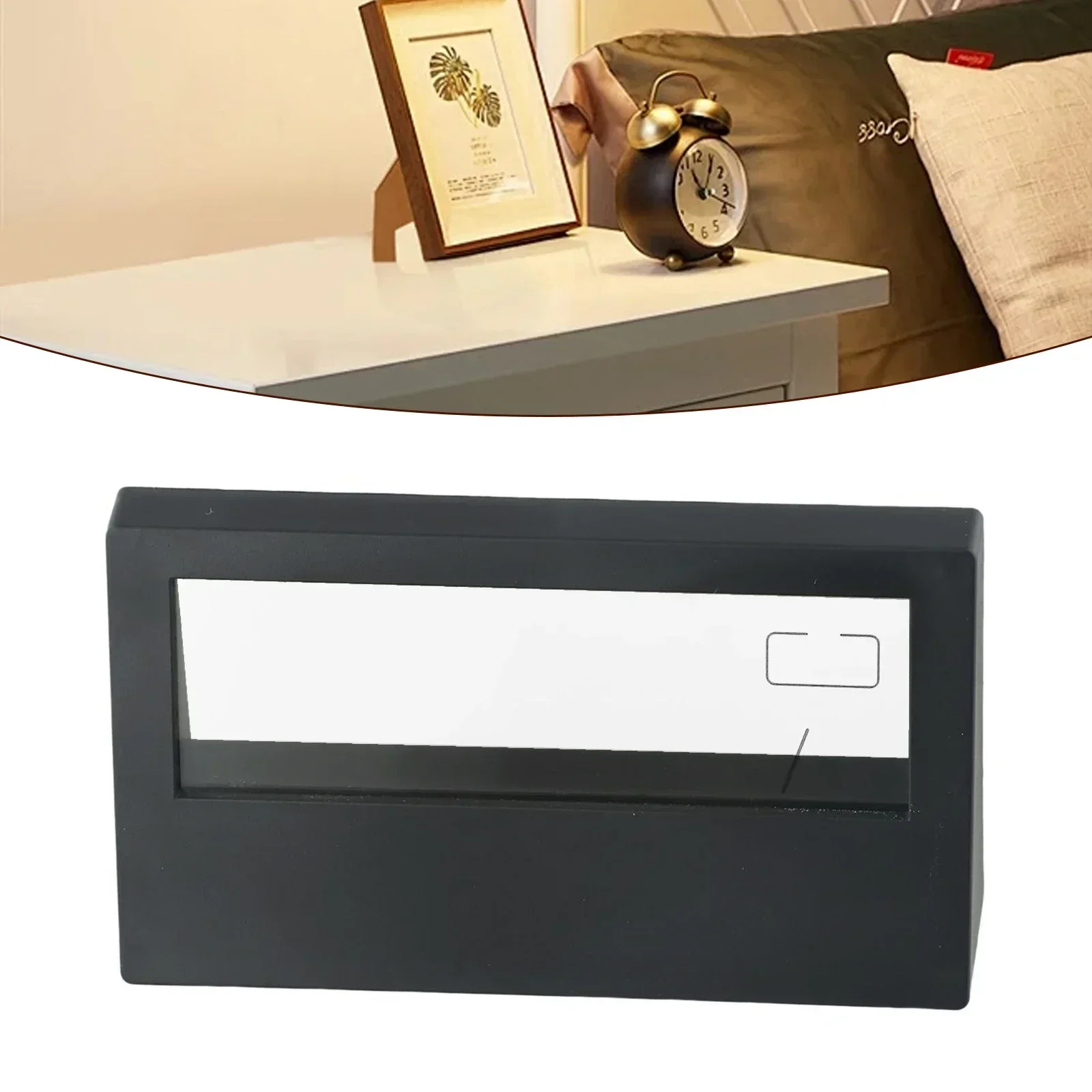 LCD Multifunctional Electronic Alarm Clock Transparent Minimalist Bedside Electronic Clock Measure Humidity 20%- 89% - 50°C~70°C