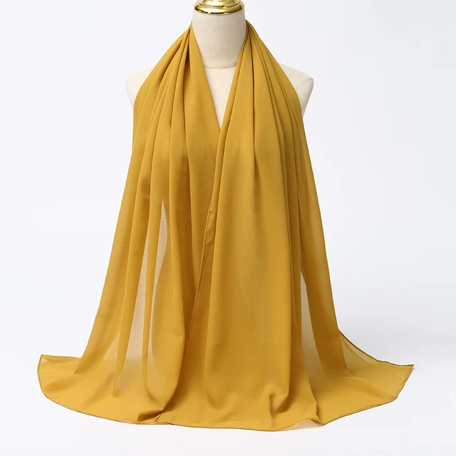 Foulard Hijab en mousseline de soie pour Femme, voile musulman ramadan ,hijab femme musulman,foulard musulmane pour femme, foulard mousseline en Jersey doux de haute qualité hijab islam voile femme musulman,70*180cm
