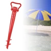 1pcs Red Beach Umbrella Anchor Spiral Screws Outdoor Garden Sun Umbrella Stand Apply to Beach Grass and Terraces 1
