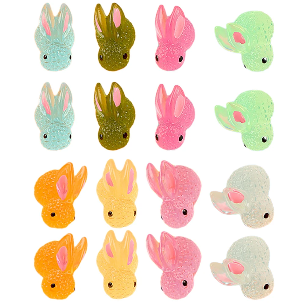 

18pcs Mini Bunny Figurines Lovely Rabbit Statue Micro Landscape Bunny Statues Yard Decors