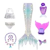 N7O7 2023 Kids Swimming Mermaid Tails Girls Mermaid Costumes can add Monofin Children Beach Bikini Swimsuit Mermaid Cosplay N7O