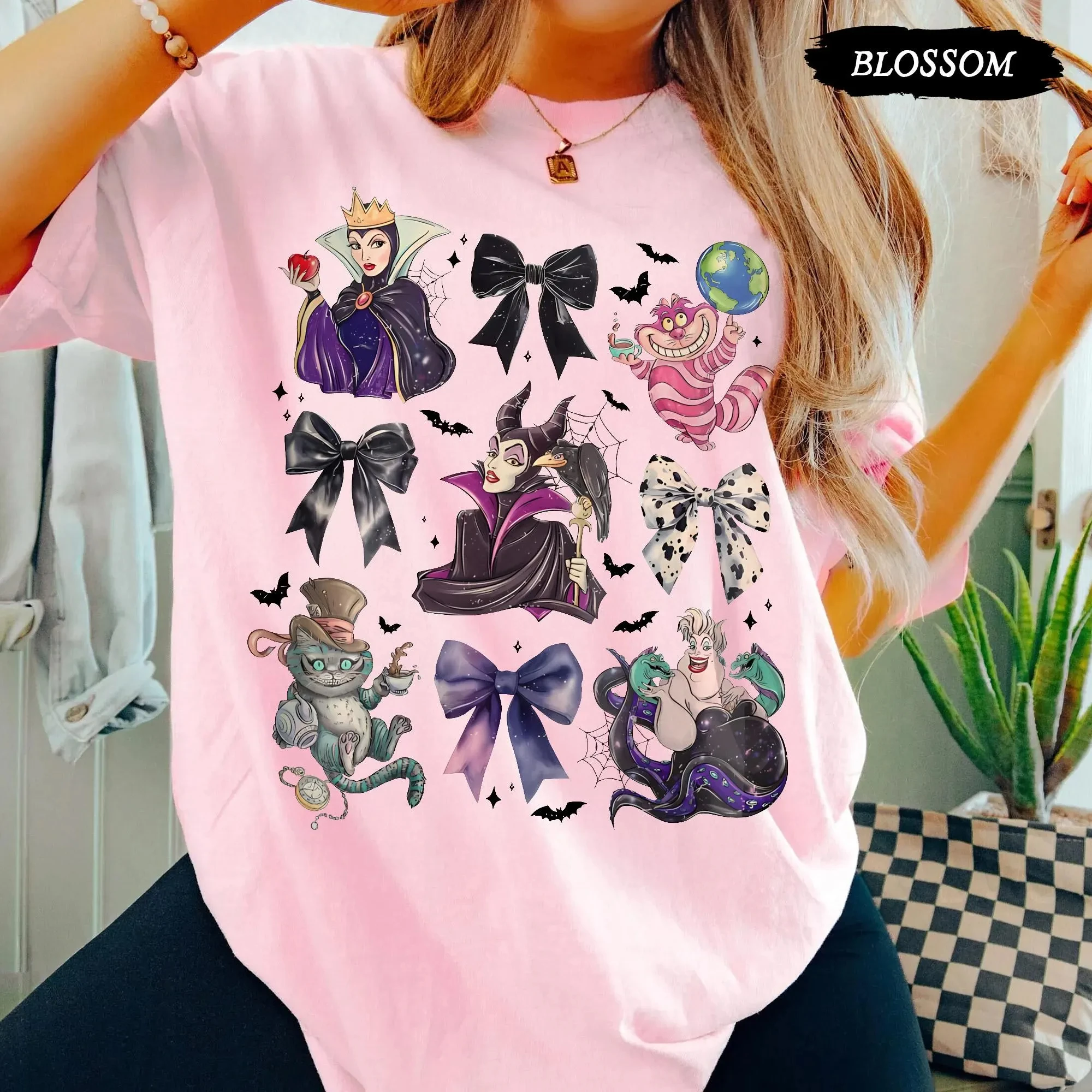 Disney Villain Evil Queen T-Shirt Cotton Women Trendy Oversized Streetwear Loose Short Sleeve Stylish Unisex Event Outfit