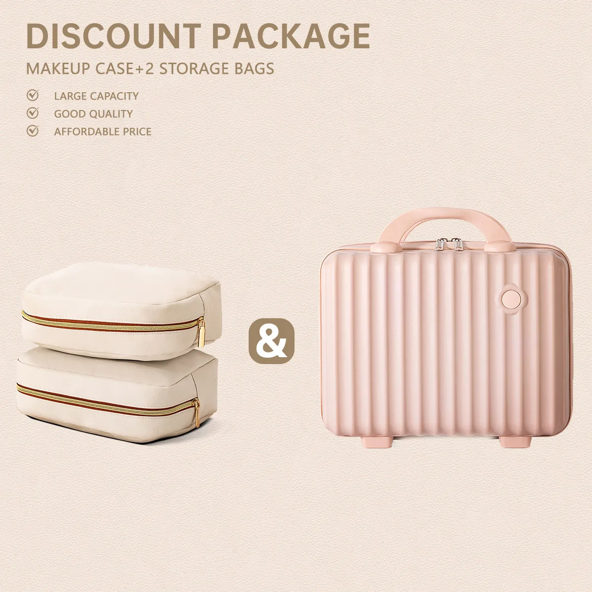 2025 New Password Box 14Inch Portable Cosmetic Case Small Luggage Women's Accompanying Gift Cosmetic Bag Storage Box