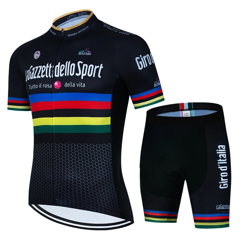 Tour Of Italy Men's Cycling Jersey Sets Bicycle Short Sleeve Cycling Clothing Bike Maillot Breathable Cycling Jersey Bib Shorts