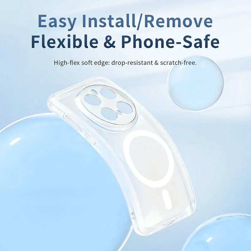 Clear Matte Soft TPU Magnetic Phone Case - Magsafe Compatible Cover
