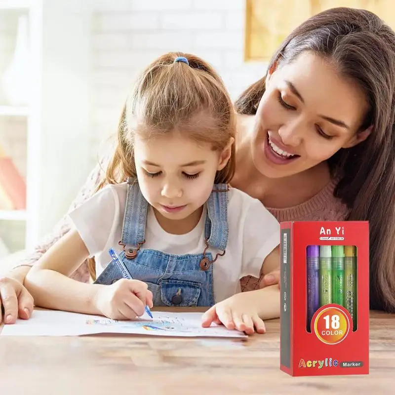 Acrylic Paint Markers High Pigmented Acrylic Markers Waterproof Painting Tool Crafts Art Making Supplies For Professional