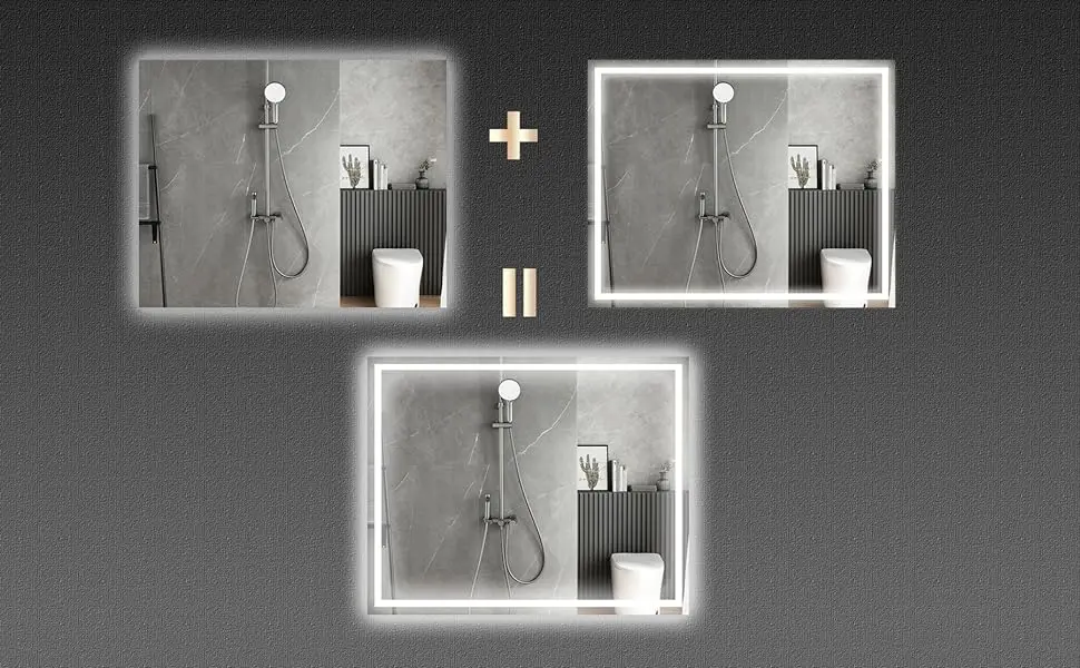 Description Picture 6 of itemLED lighting bathroom mirror 32x24 vanity mirror with light, anti fog, intelligent dimmable 3 colors, vanity mirror