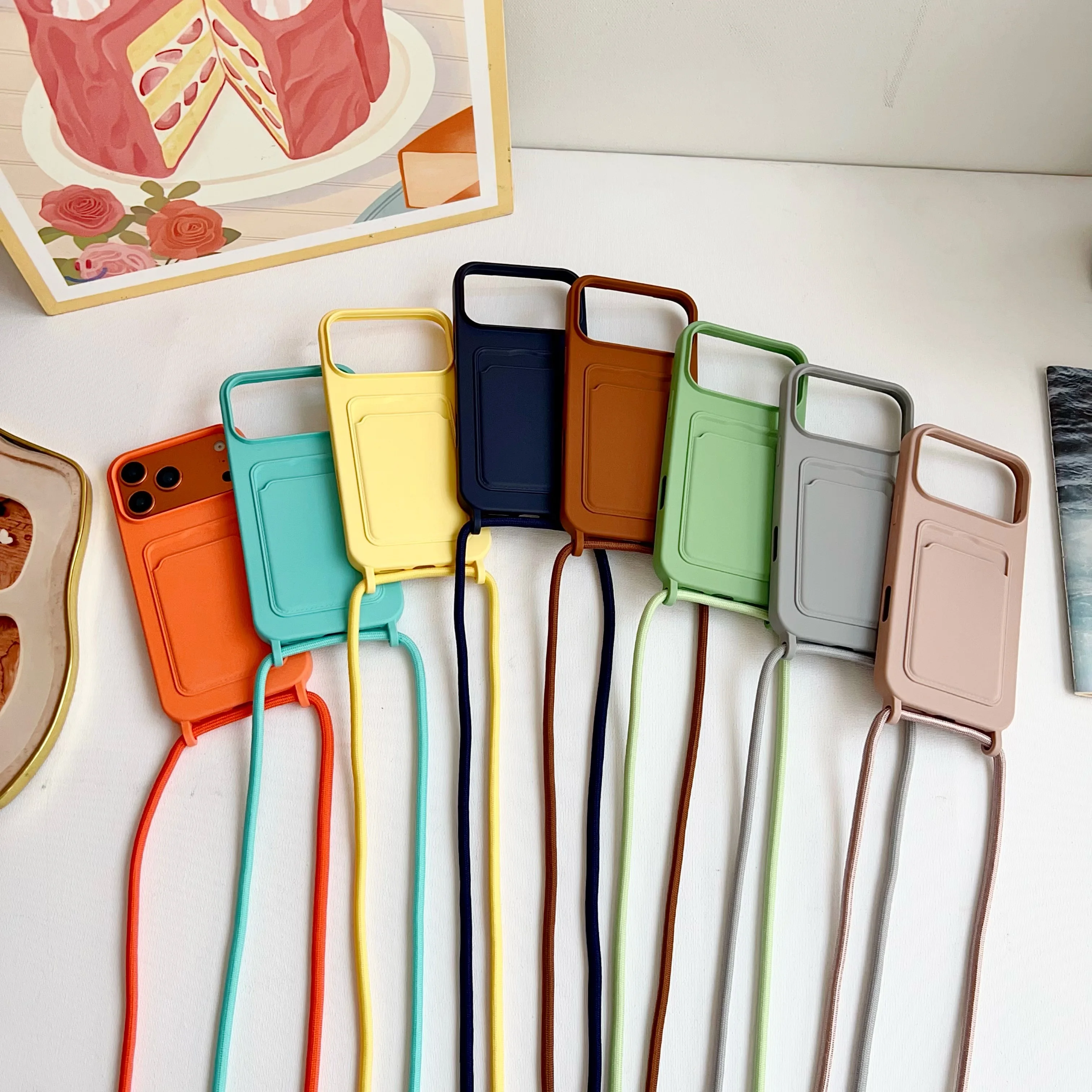 Versatile Crossbody Lanyard Phone Case with Card Slot and Soft Silicone Protector Cover