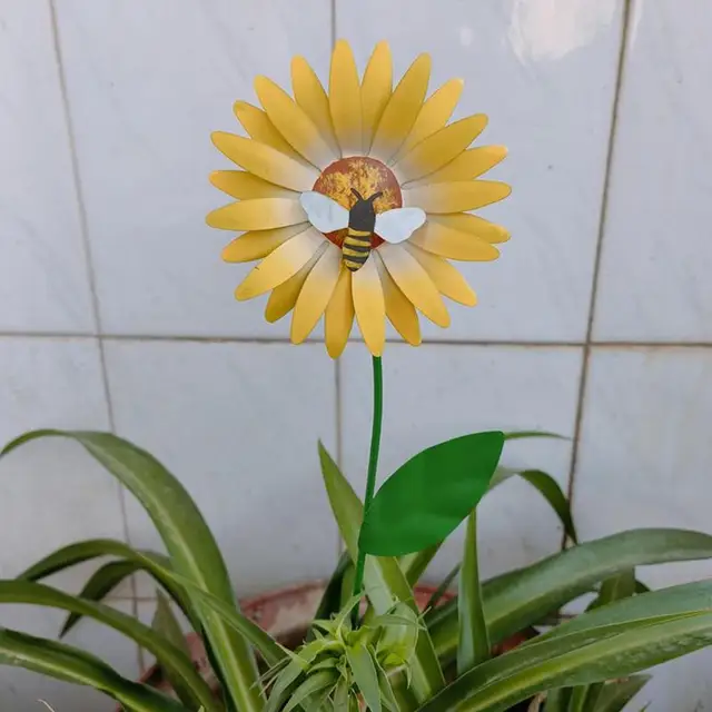 Kerti Tét Dekoratív Rozsdamentes Fémvirág Fém Virágbot Dekoráció Virágok Vízbiztos - Image 3