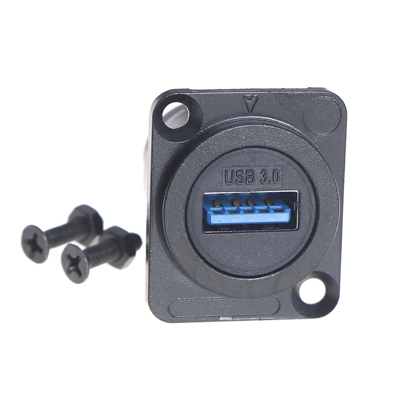 Electrical Sockets USB 3.0 Connector D Type Metal Double Pass Panel Mounting