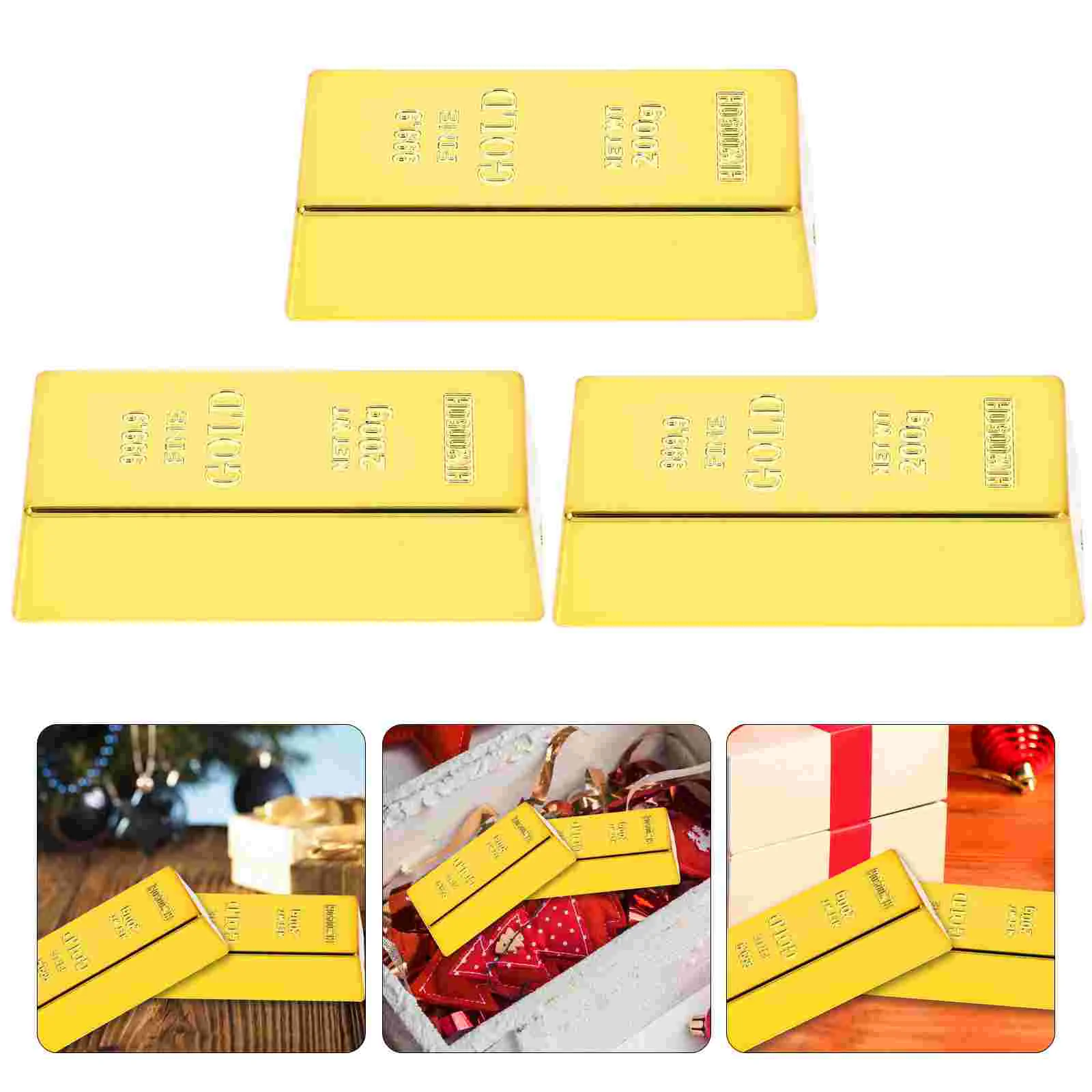 

Plastic Gold Bar Simulation Props Party Activity Props (6x2.8x1.7cm)