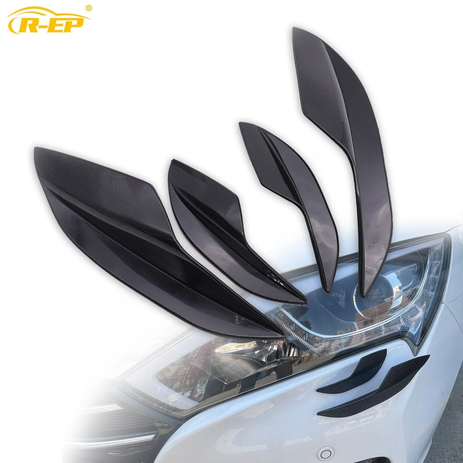 4Pcs Universal Car Bumper Fin Canard Splitter Diffuser Spoiler Carbon Fiber Air Knife Car Decal Accessories Decoration Wholesale