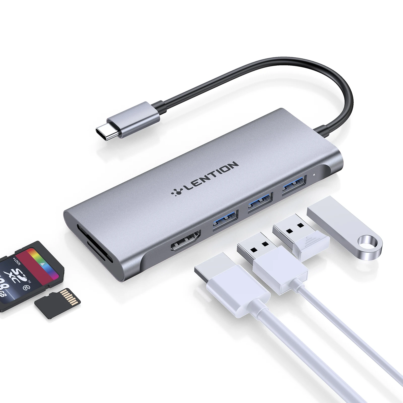 

USB C концентратор типа C для мульти USB 3,0 концентратор HDMI адаптер док-станция для 2020-2016 MacBook Pro 16 15 13.3 inch Huawei Mate 30 USB-C 3,1 разветвитель порт TypeC концентратор usb type c переходник