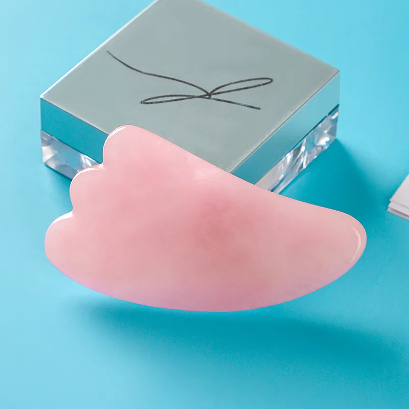 Natural Jade Gua sha Stone Board Massage Rose Quartz Guasha Plate Jade Face Massager Scrapers Tools Face Neck Back Body