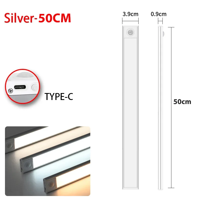 Motion Sensor LED Night Light - Wireless USB Cabinet Lamp