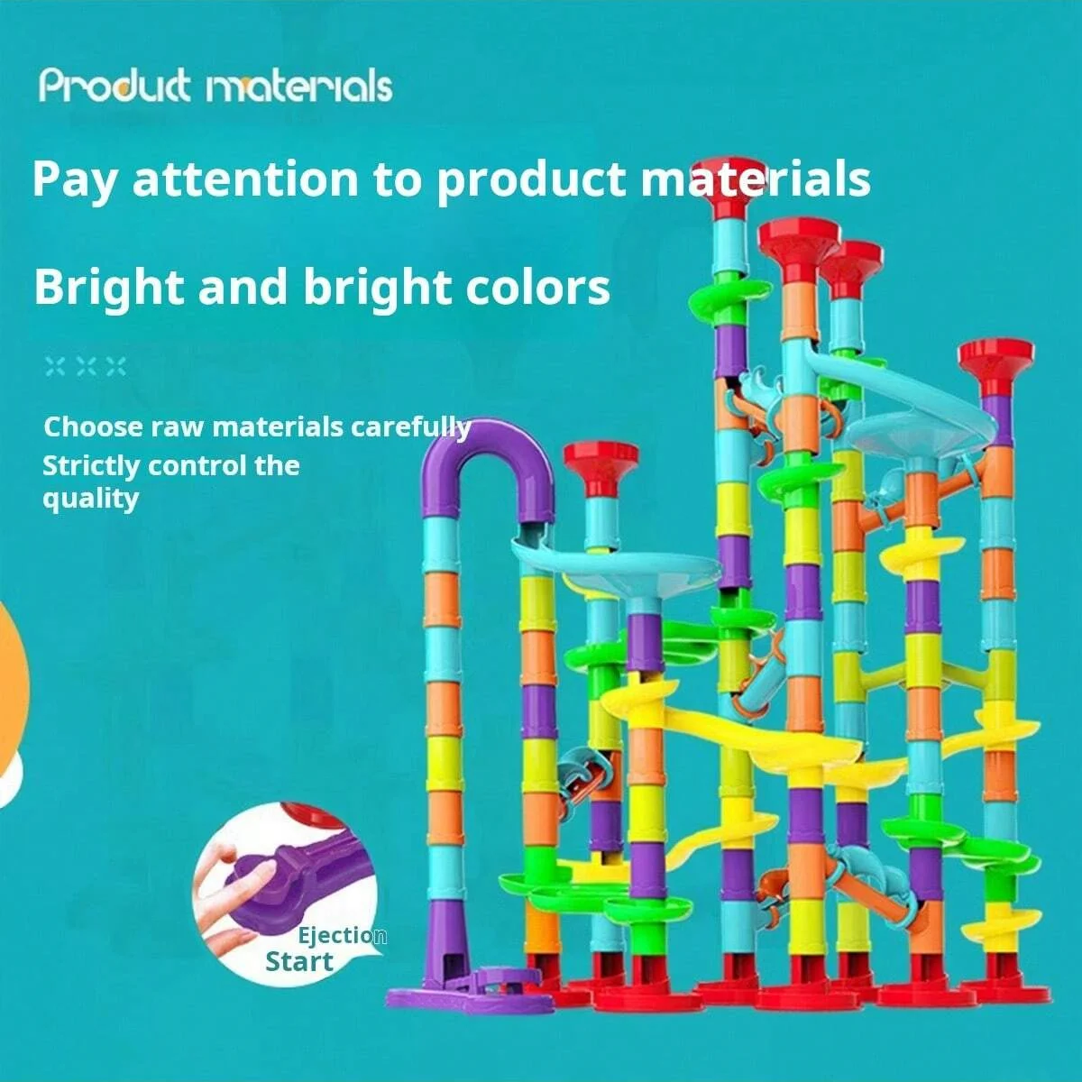 45/76/93/113 PCS Building Blocks Set Educational Construction Toy with Spiral Slide & Tracks, Creative Learning Games for Kids