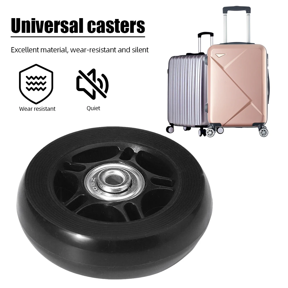1 Pair Swivel Caster Wheels Luggage Suitcase Replacement Wheels Mute with Metal Bearings Axles Screw Wheels Bearings Repair Kits