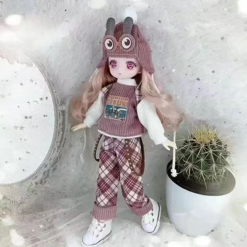 30cm Kawaii BJD Doll Girl 6 Points Joint Movable Doll with Fashion Clothes Soft Hair Dress Up Girl Toys Birthday Gift Doll New - 4