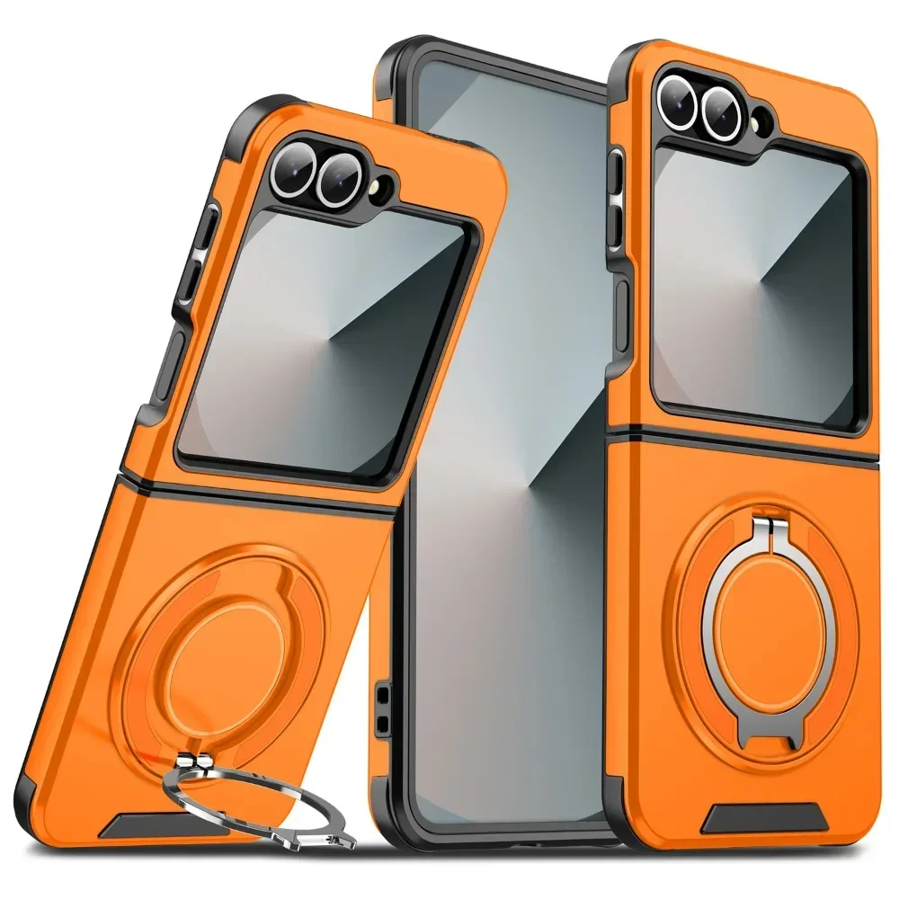Magnetic 360 Rotating Bracket Phone Case with Ring Holder - Hard Shell Protective Cover