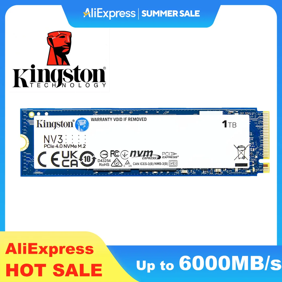 キングストン NV3 1TB M.2 2280 NVMe SSD 500GB 2TB PCIe 4.0 Gen 4x4