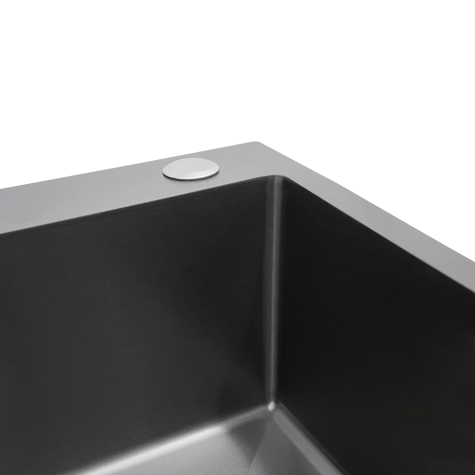 Edelstahlspüle, moderne Küchenspüle mit Abflussrohr 50 x 45 x 20 cm zum Reinigen von Geschirr, Gemüse, Obst, Schwarz – Detail 7