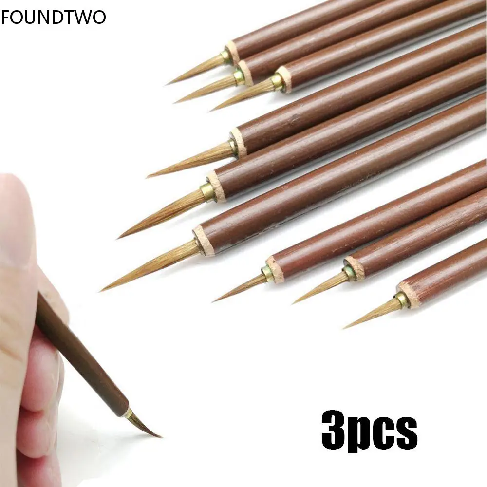 3pcs/set Metal Weasel Hair Brush Pen Hook Line Paint Brush Chinese Calligraphy Brush Art Oil Painting Brush zhao mengfu regular script copybook running script brush calligraphy tutorial book cursive copybook chinese hd enlarge copybook