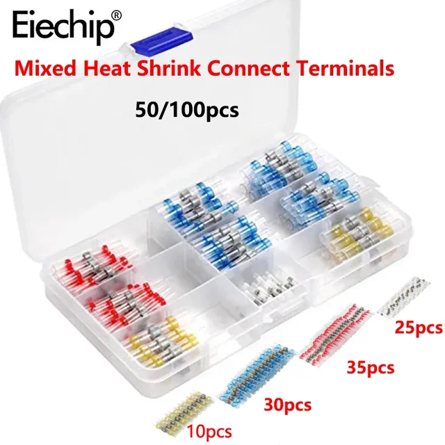 ชุดขั้วต่อประกบกันด้วยความร้อนแบบผสม50/100ขั้วต่อแบบประกบหุ้มฉนวนสายไฟฟ้ากันน้ำได้ 1