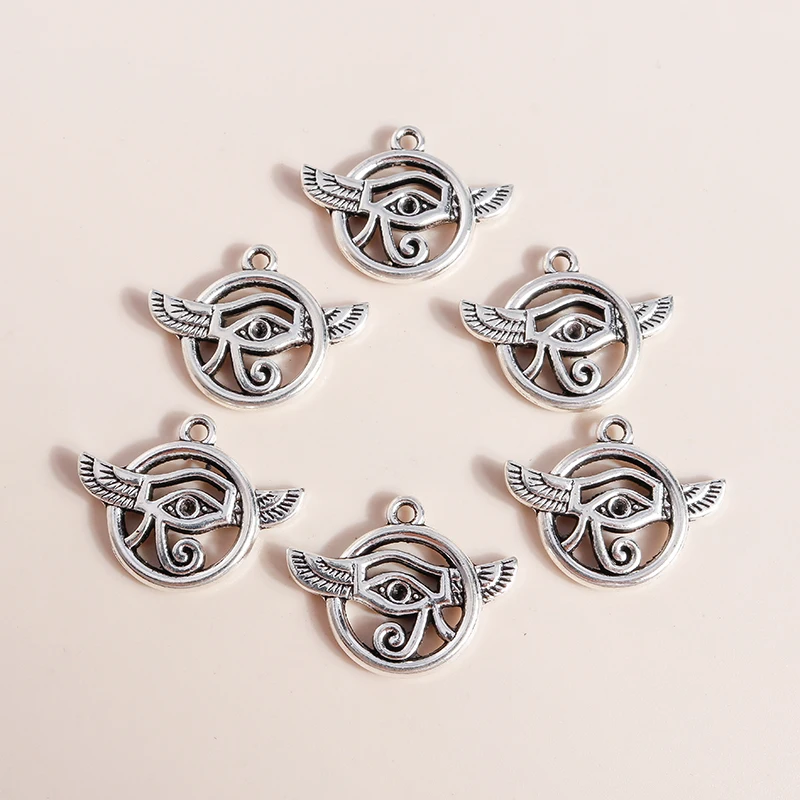 Leslie 10 Stück 19 x 24 mm geheimnisvolles altes Ägypten, das Auge des Horus, Anhänger für Armbänder, Halsketten, DIY handgefertigtes Schmuckzubehör