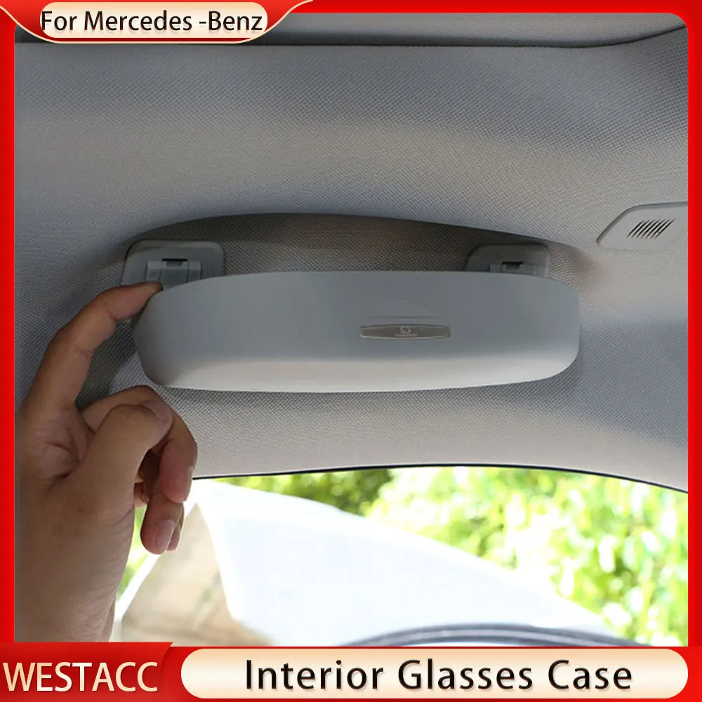 Car Sunglasses Box Glasses Case Holder for Mercedes Benz A B C Class W203 W204 W205 W168 W169 W176 W245 W246 Accessories