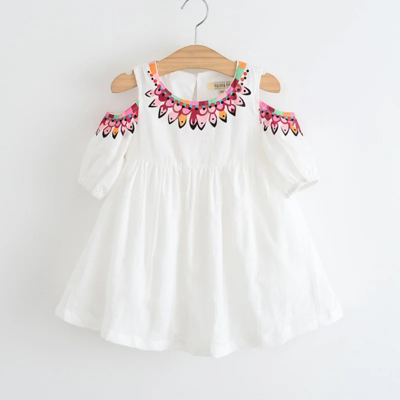 0-7 Years Baby Girls Sleeveless Dresses Clothes Kids Summer Princess Dress Children Party Ball Outfit Off-the-shoulder | Детская одежда