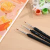 3 Pcs Micro Detail Paint Tiny for Nails Brush Kits Details Facial Watercolor Tool Set Suite 6