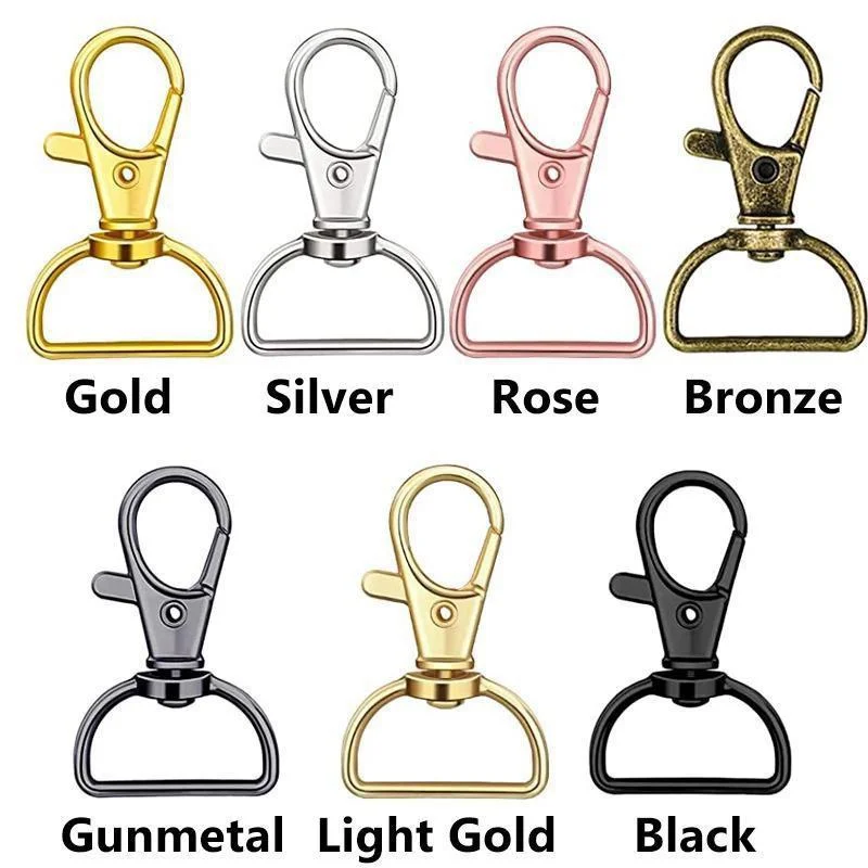 Alloy Metal Lobster Claw Clasps 10Pcs Swivel Keychain Clasps Hooks Handbag Straps Accessories DIY Jewelry Making