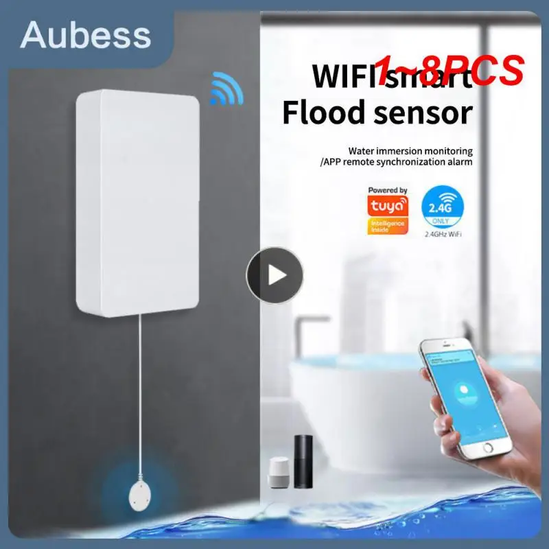 

Датчик утечки воды Tuya Smart Home, 1 ~ 8 шт., детектор утечки воды, работает с концентратором Tuya