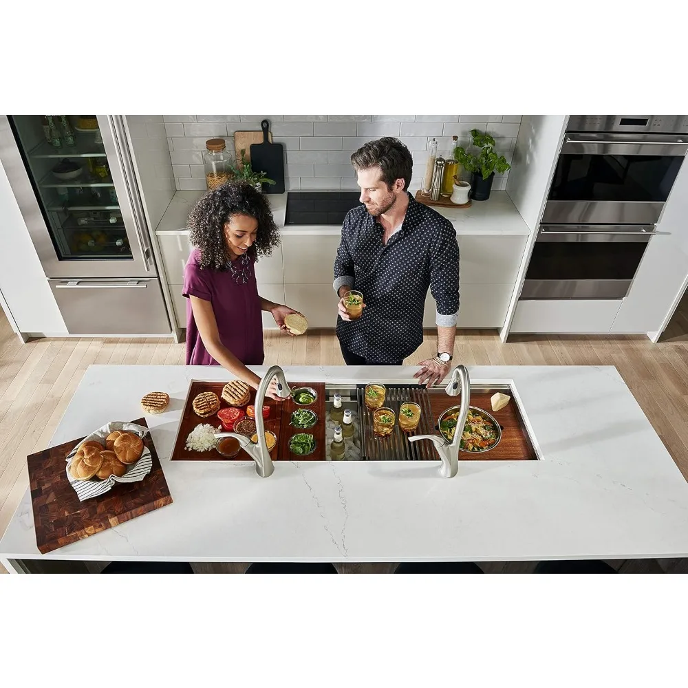 Silver kitchen sink 45-inch Workstation Ledge Kitchen Sink Undermount 16 Gauge Stainless Steel kitchen  sink  stainless 2